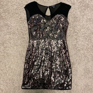 Hommage Black Sequin Dress